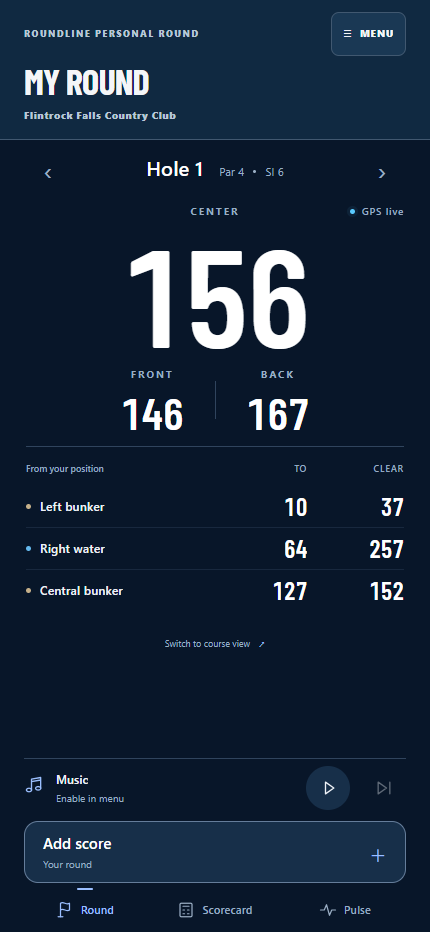 Roundline yardages app preview